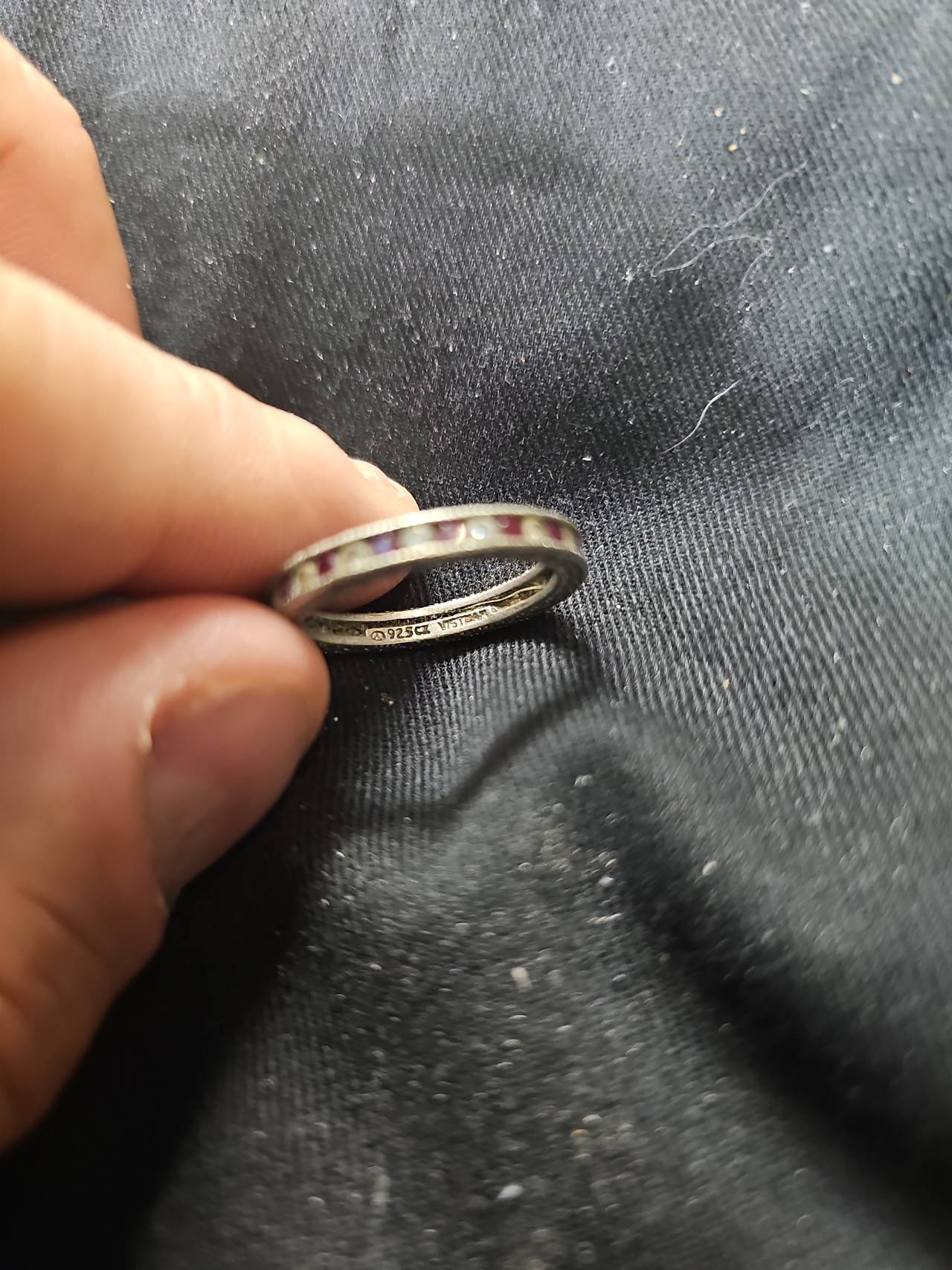 Ruby and Diamond Milgrain Eternity Ring