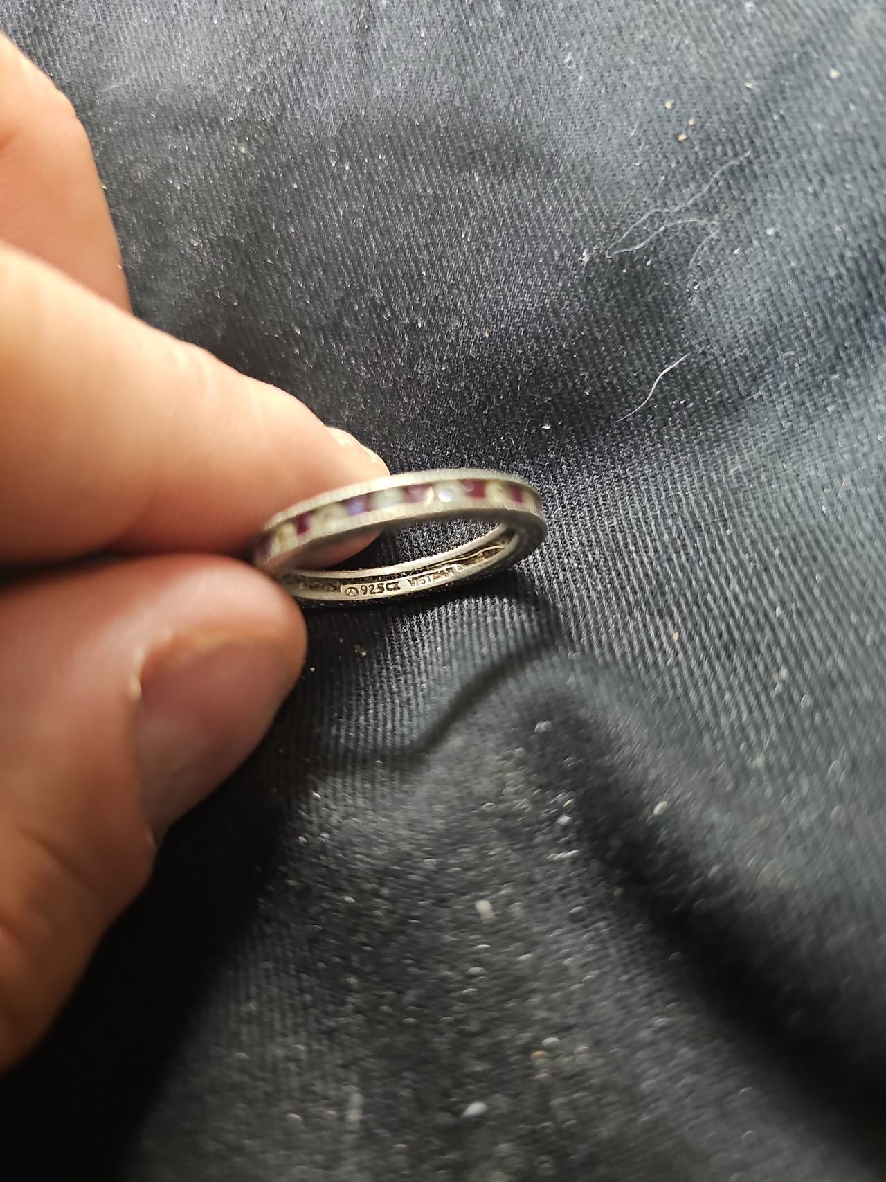Ruby and Diamond Milgrain Eternity Ring
