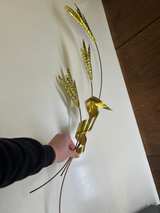 Vintage Brass Wheat Stalk Wall Hanging Mid Century - Image 4