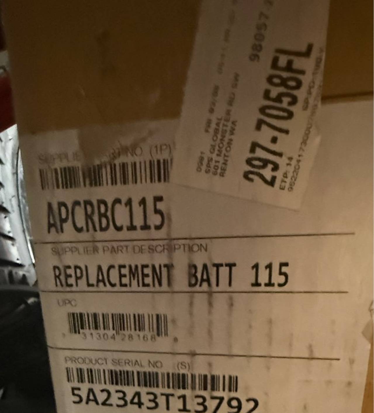 APC Replacement Battery Cartridge #115