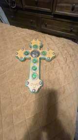Olive Wood Cross with Mother of Pearl - Image 1