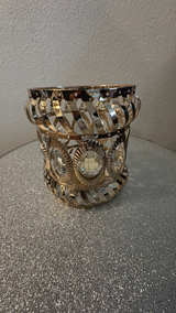 Gold Crystal Beaded Candle Holders - Image 3