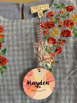 Hayden Los Angeles Girls Blue Plaid Floral Embroidered Top - Image 4