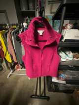 Christopher & Banks Magenta Waffle Vest with Pockets Womens size small - Image 1