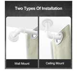 2-Pack White Industrial Curtain Rods for Windows 48-84 Inches (4-7 Feet), 1-Inch - Image 6