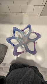 Murano Style Hand Blown Art Glass Swirl Bowl - Image 3