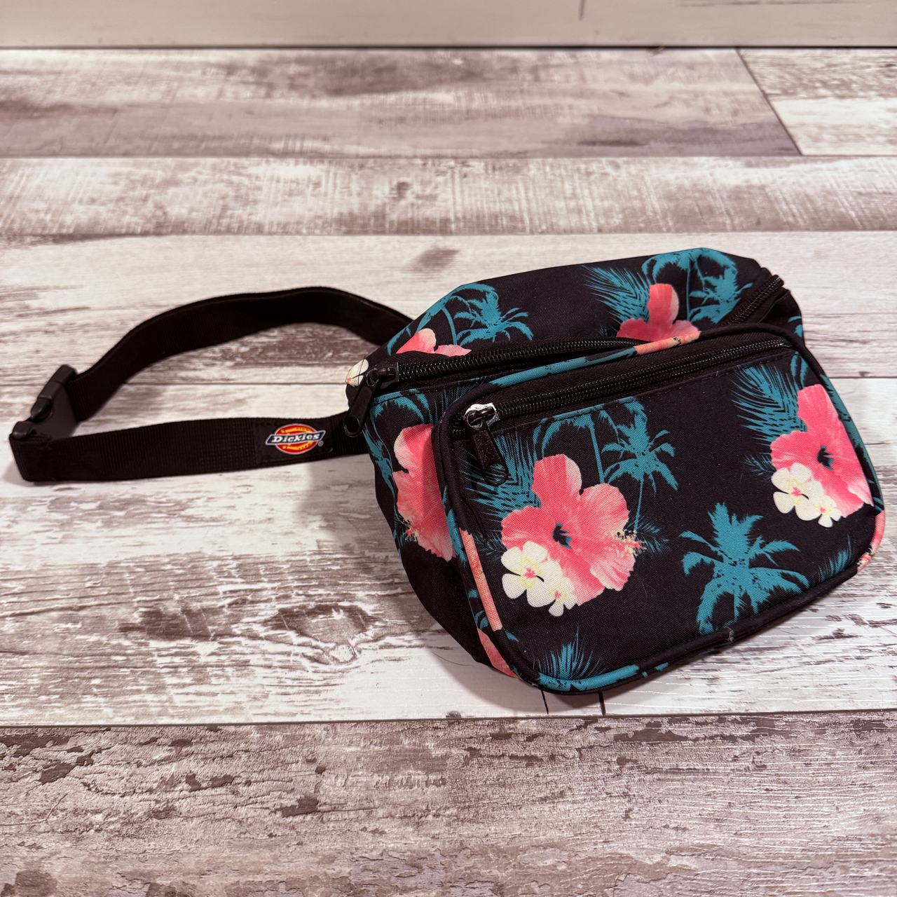 Dickies Tropical Teal Pink Floral Fanny Pack