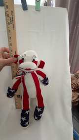 Patriotic Sock Monkey Plush Toy July 4th Independence Day - Image 3