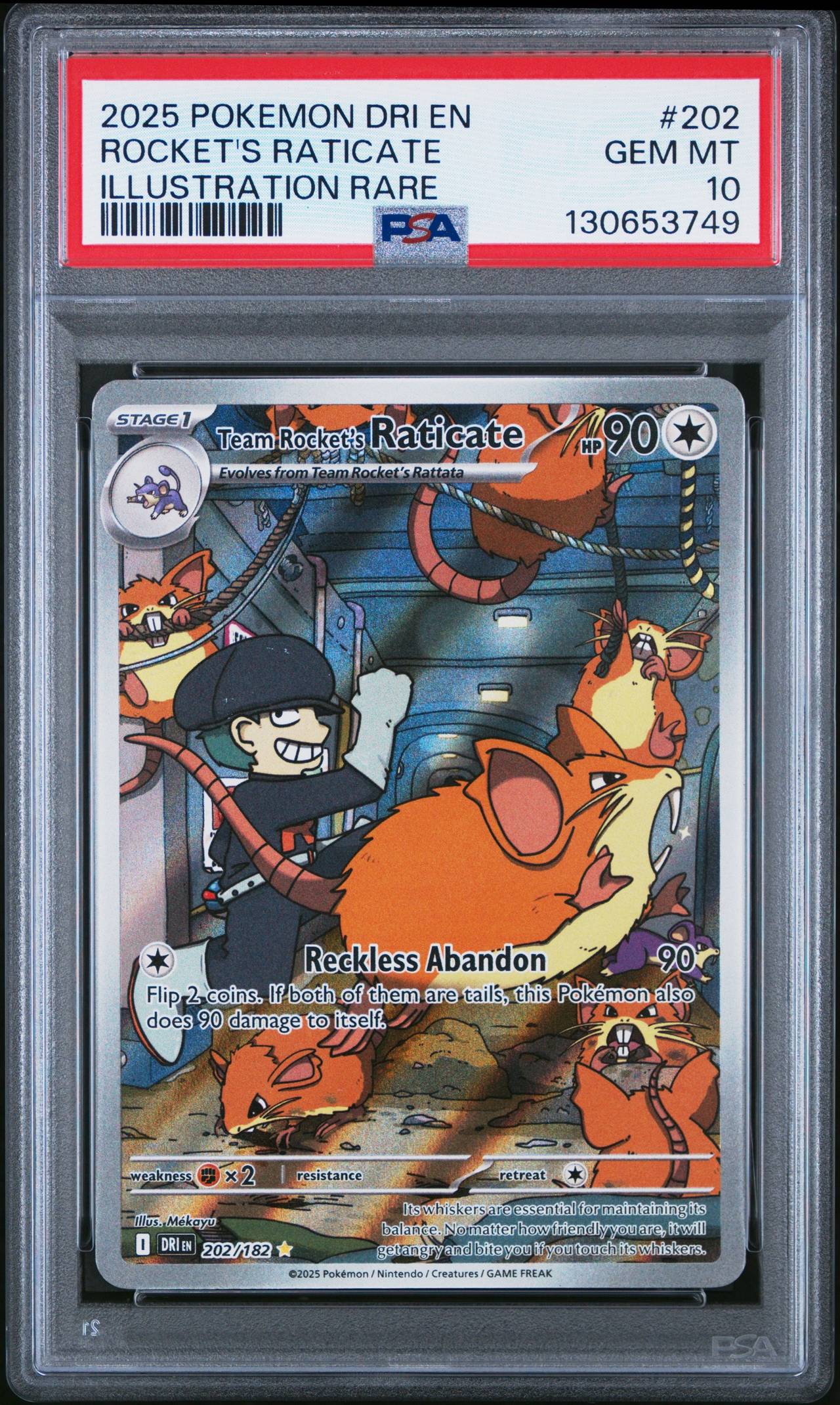 2025 Pokemon DRI EN Rocket's Raticate Illustration Rare PSA 10