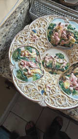 Capodimonte Cherub Relief Decorative Wall Plate - Image 3