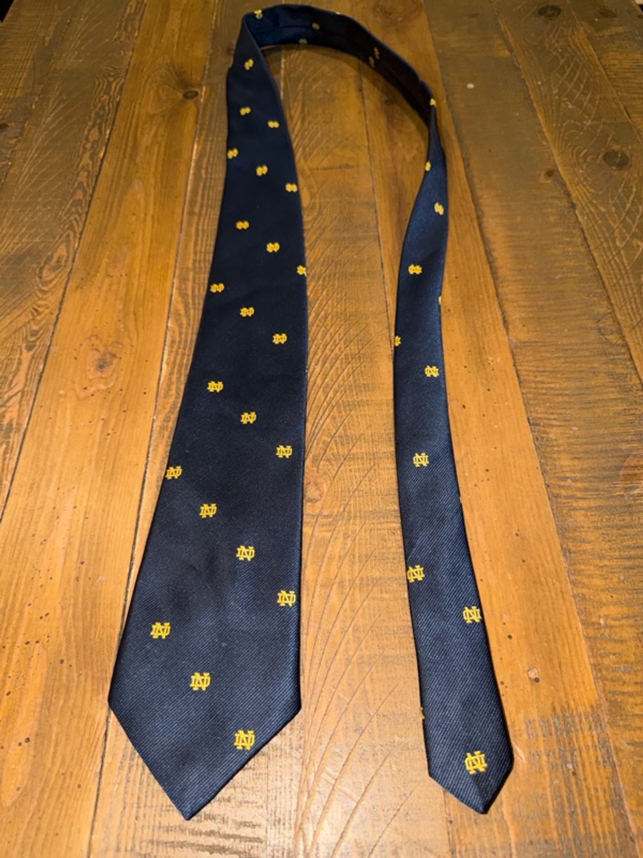 Notre Dame Silk Tie - Blue and Gold Fighting Irish Football Gift Bookstore NCAA