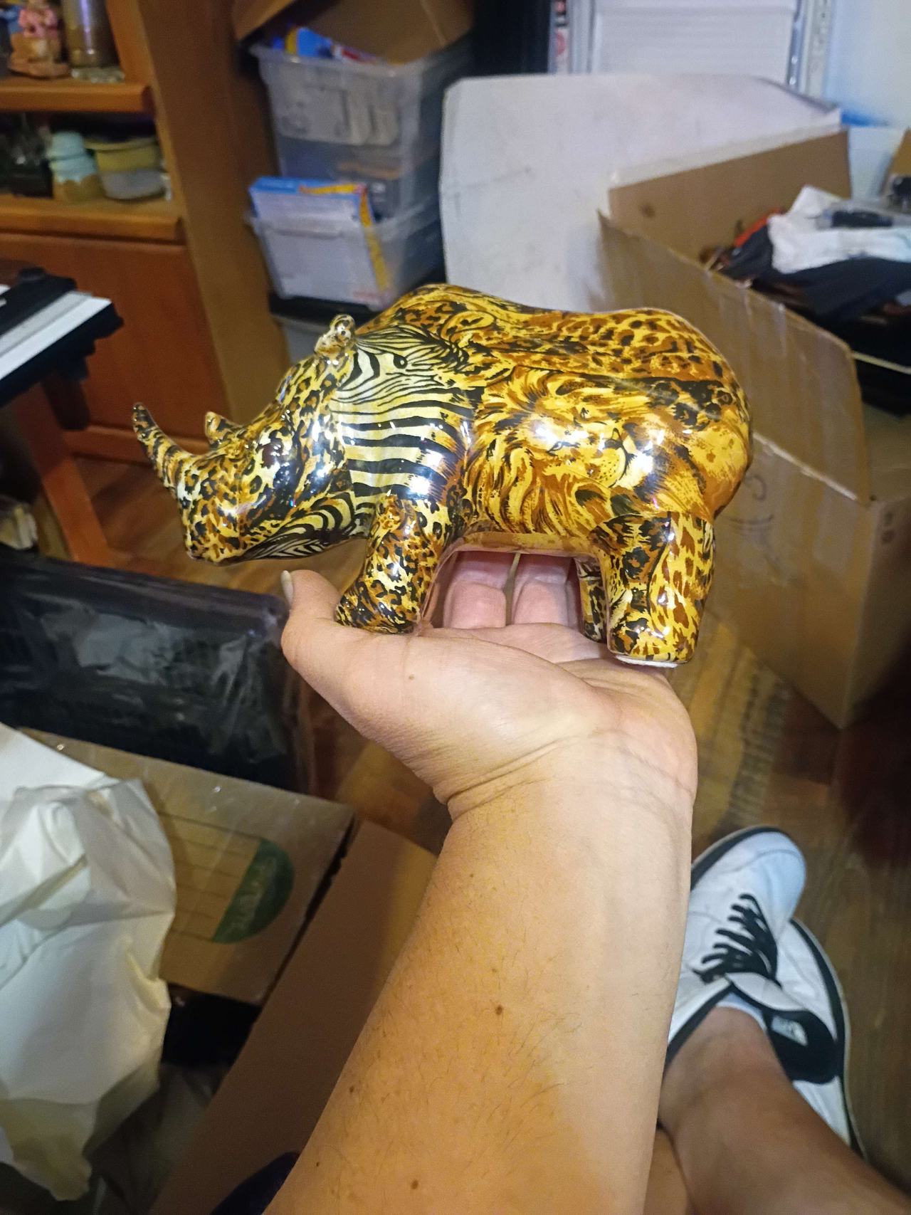 The LaVie Safari Collection Animal Print Rhino Figurine