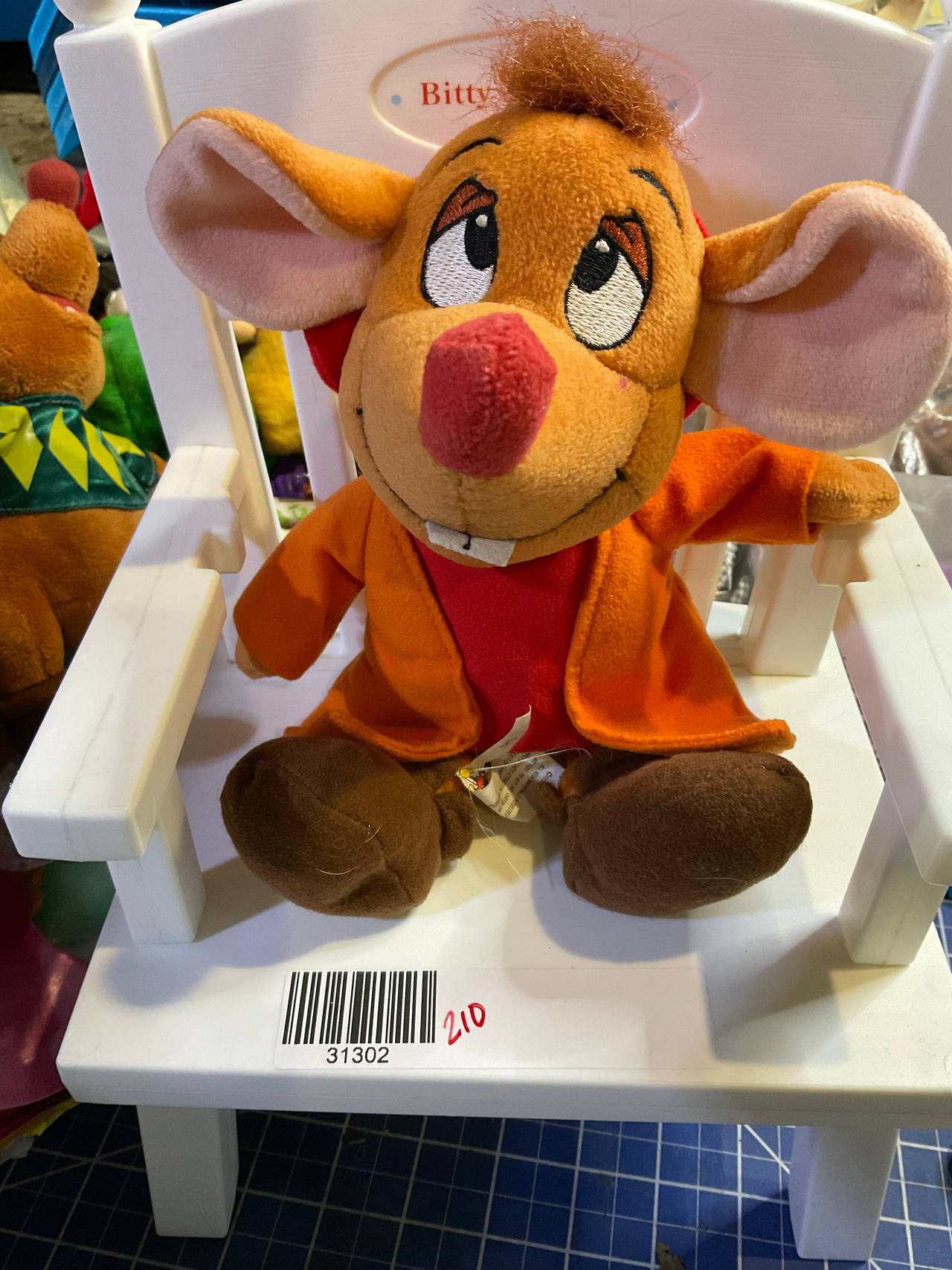 Disney Cinderella JAQ vtg  Plush Mouse  210