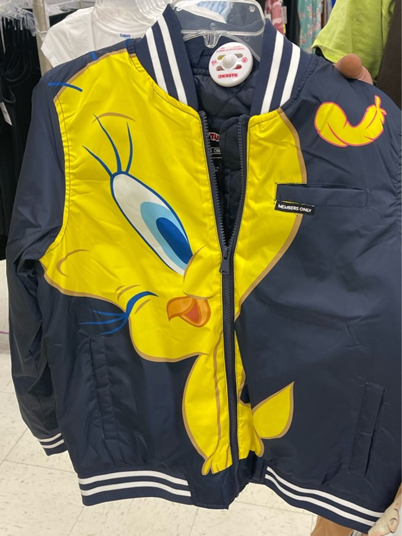 Members Only Tweety Bird Bomber Jacket Navy