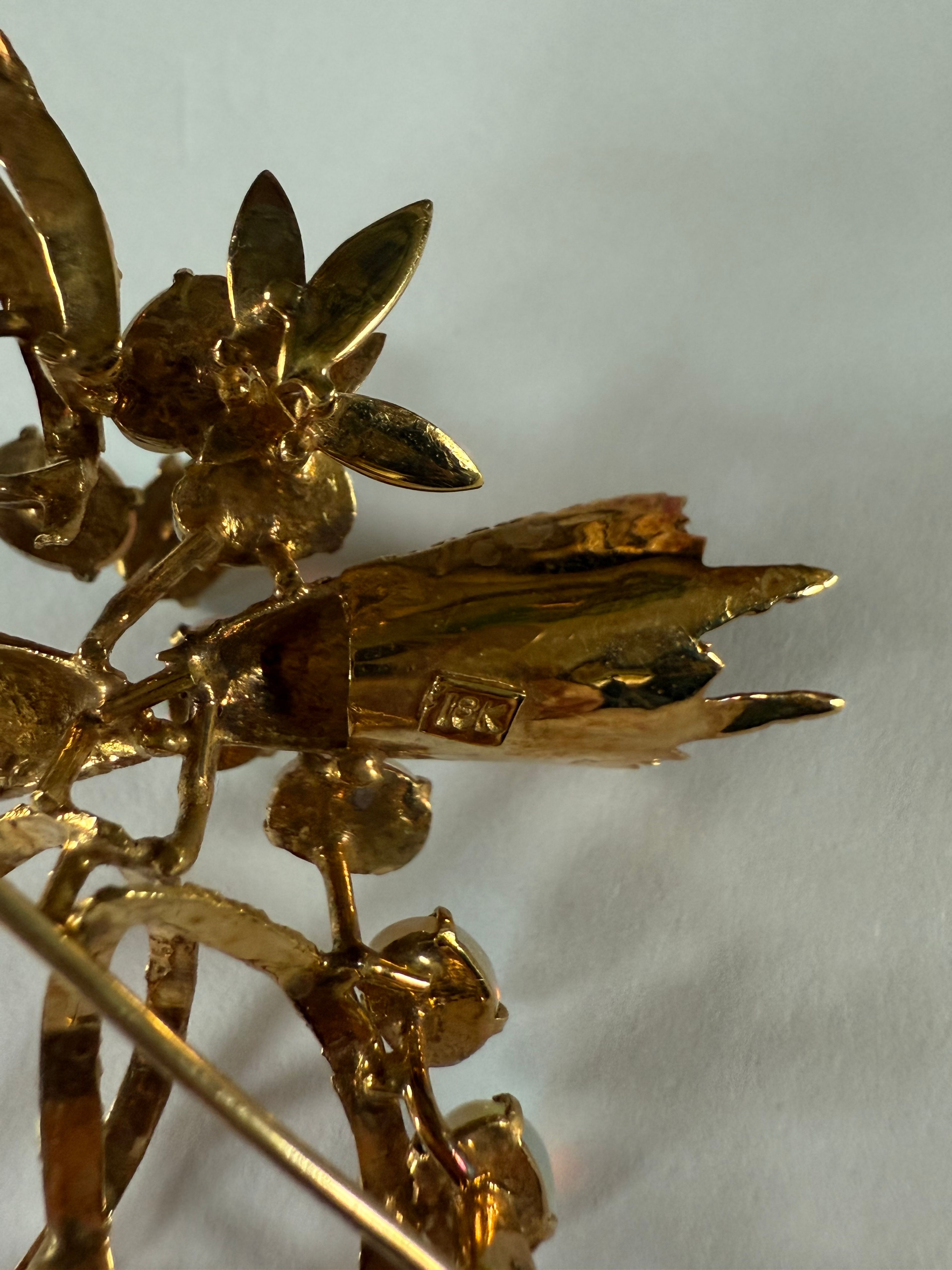 18kt Gold Opal Brooch
12 grams of gold 
 Exceptional piece - Image 3