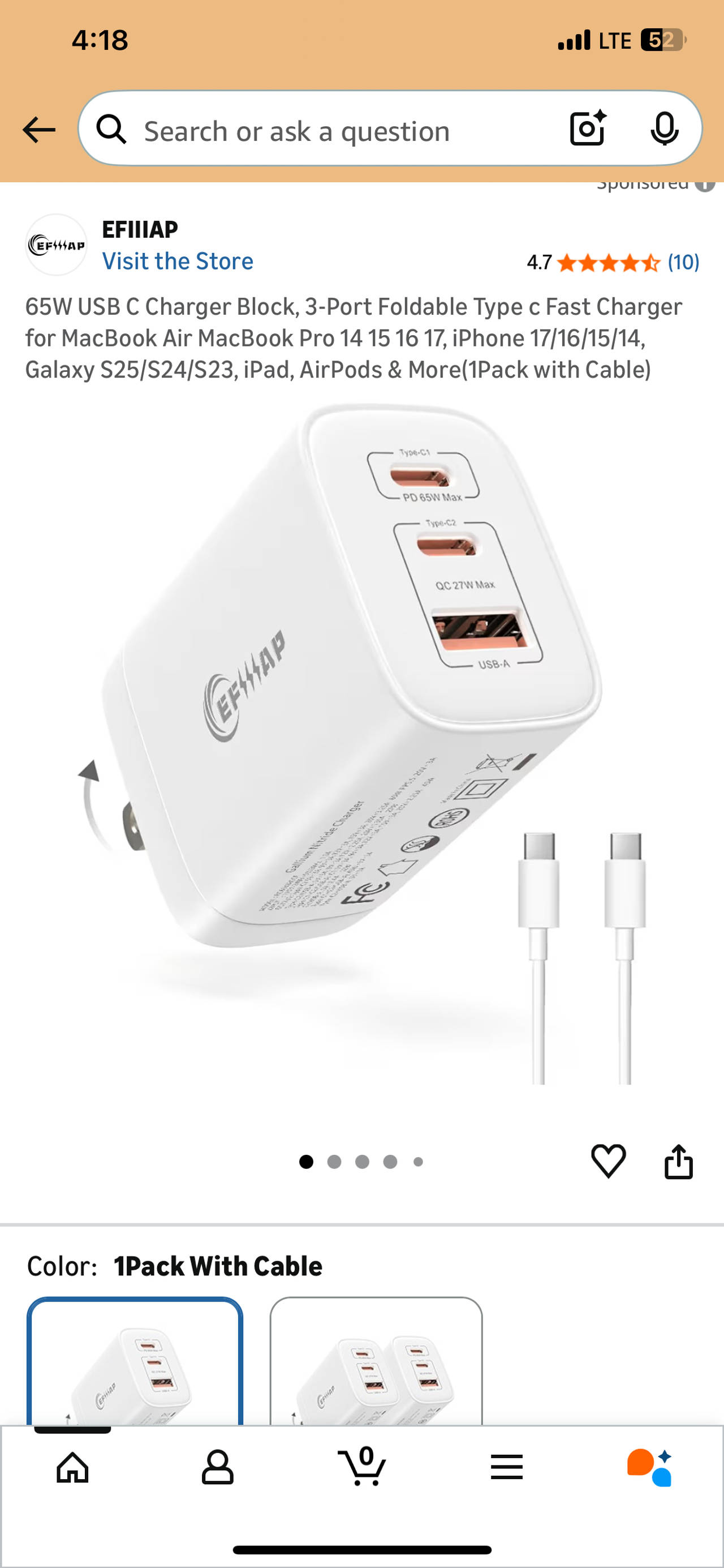 EFIIIAP 65W USB C Charger Block
