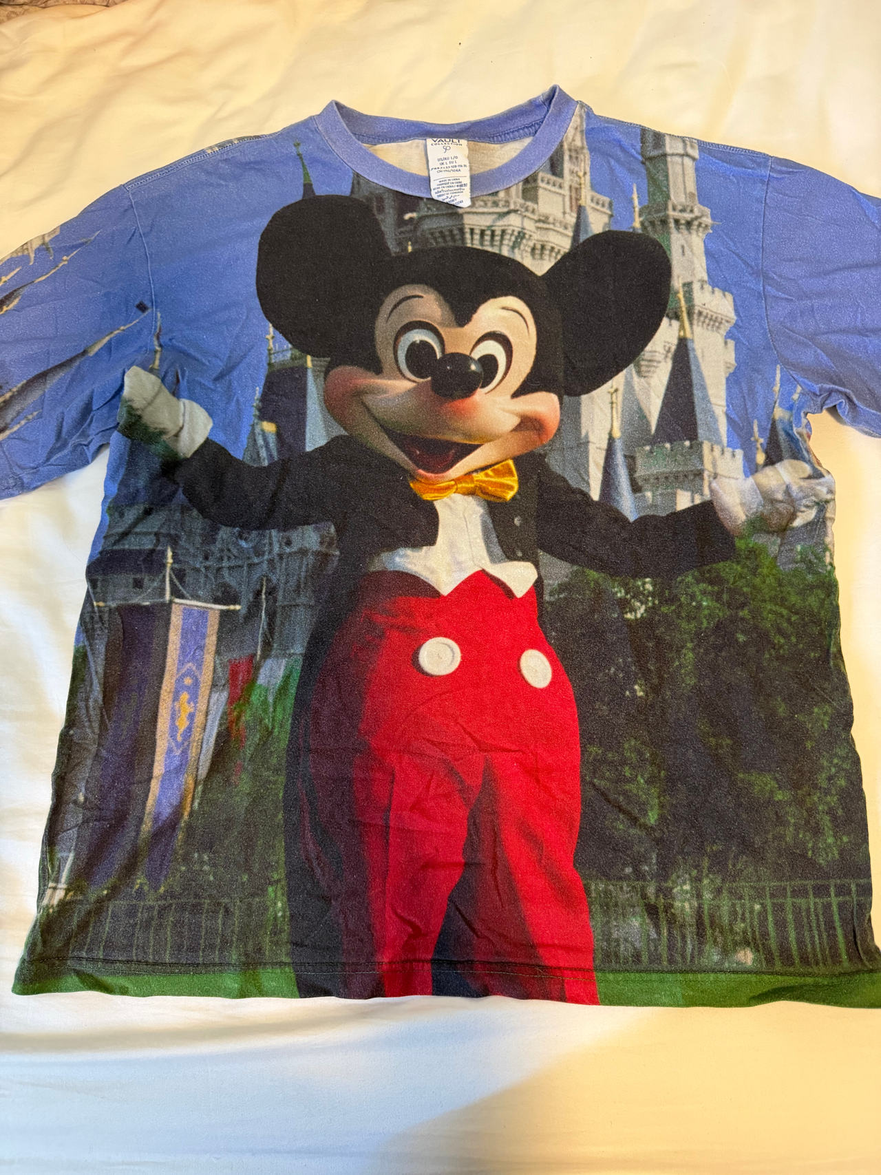 Vintage Disney Mickey Mouse All Over Print Castle T-Shirt