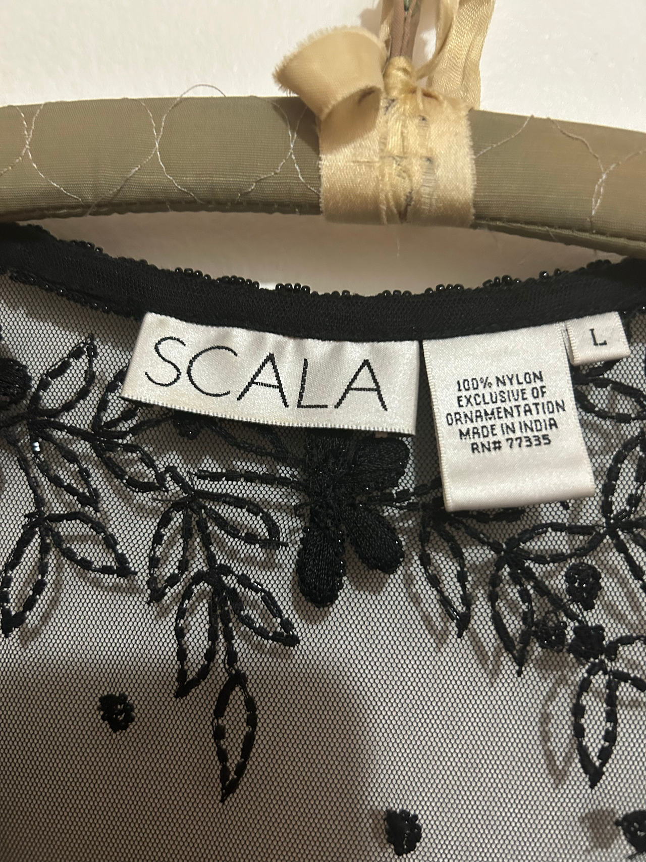 Scala Embroidered Mesh Top