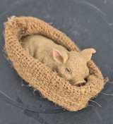 Miniature Sleeping Pig in Burlap Sack Figurine - Image 2