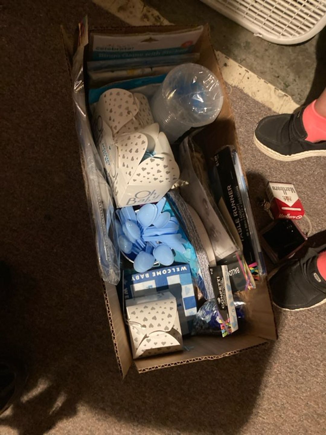 Baby Shower Party Supplies Kit little boy tablecloth, confetti, silverware ext