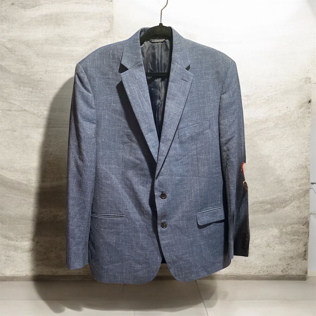 Men's Blue Textured Sport Coat Blazer