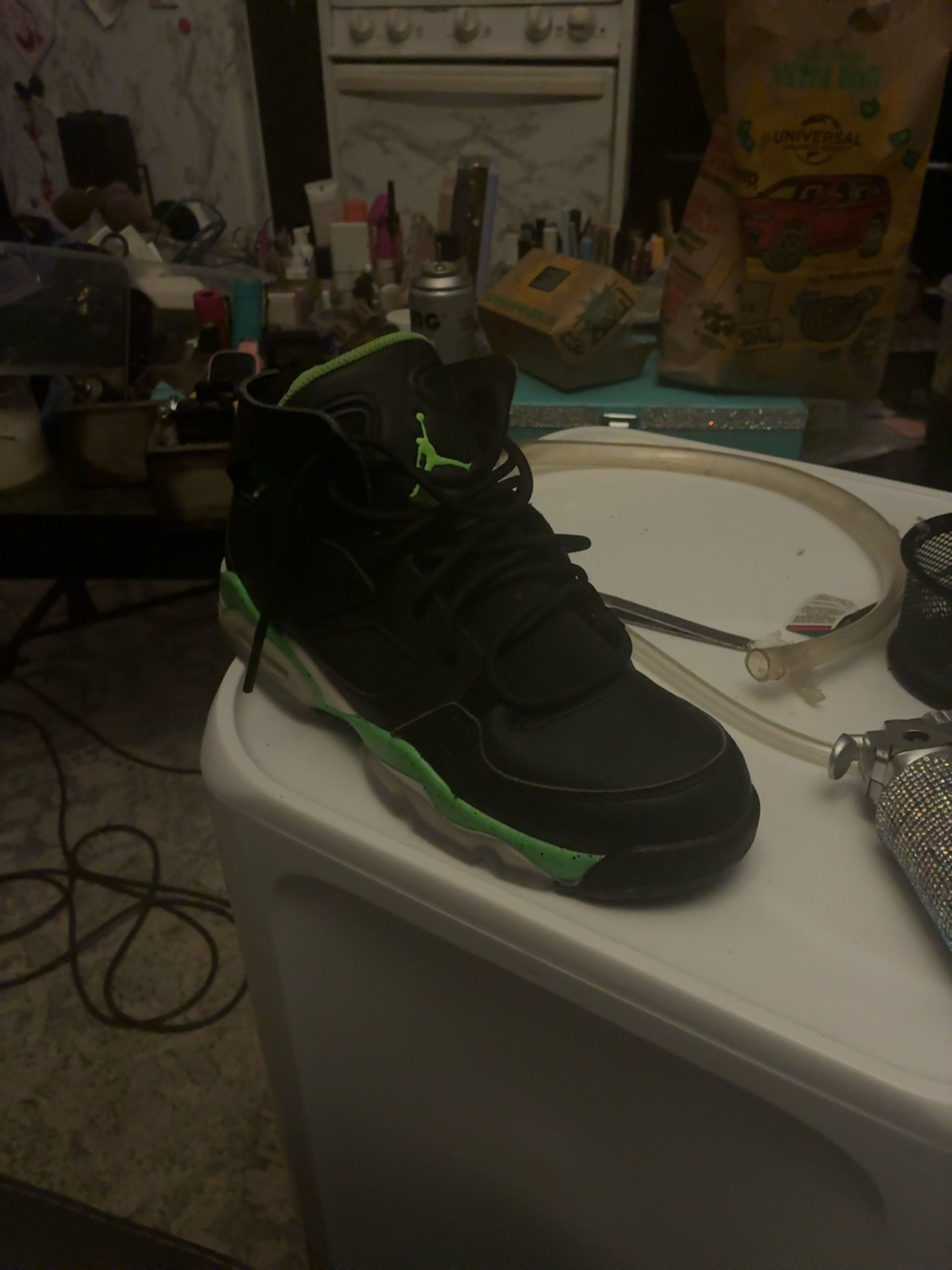 Nike Air Jordan Flight Club 91 Black/Green Strike - Image 2