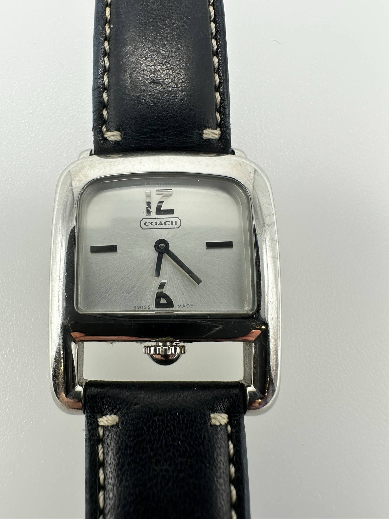 Coach Women's Square Watch Leather Strap Runs Well