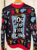 HBO Game of Thrones Joy to the Realm Christmas Sweater Small - Image 4