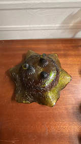 Anchor Hocking Green Carnival Glass Footed Bowl - Image 5