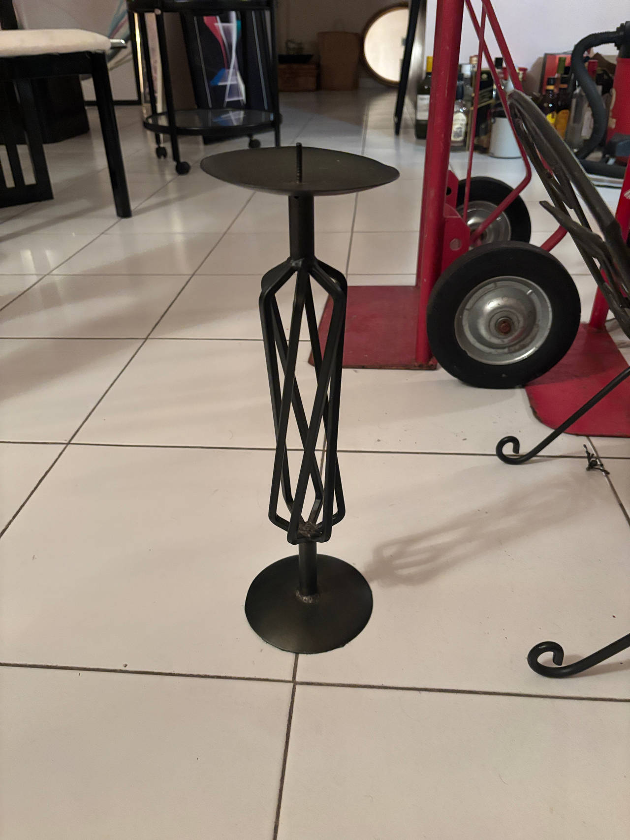 Wrought Iron Pillar Candle Holder