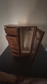 Vintage Wooden Jewelry Box with 5 Drawers - Image 2