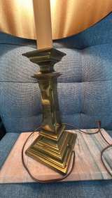 Vintage Brass Table Lamp with Black Shade - Image 6