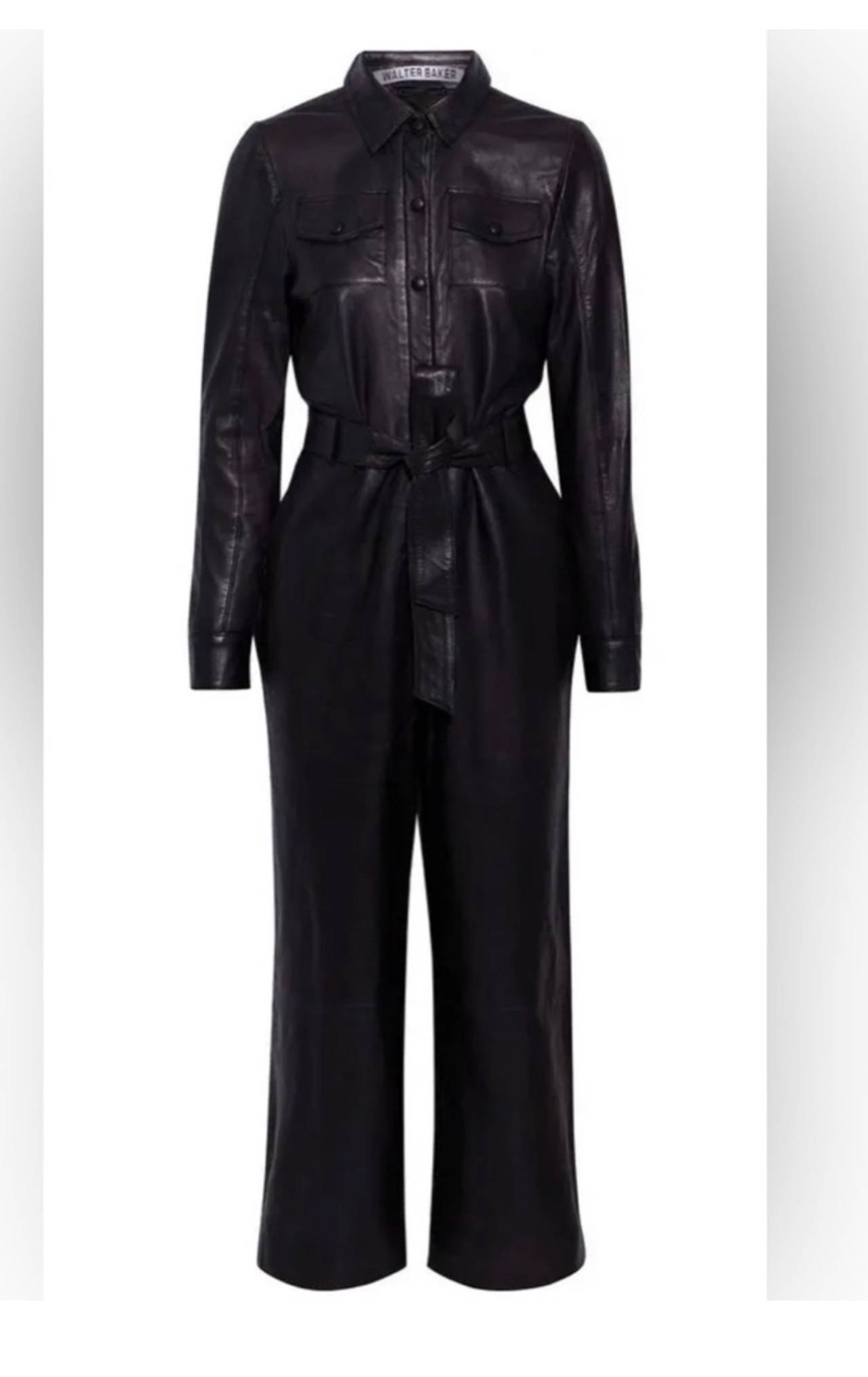 Walter Baker Genuine Leather Jumpsuit w/ zipper in back