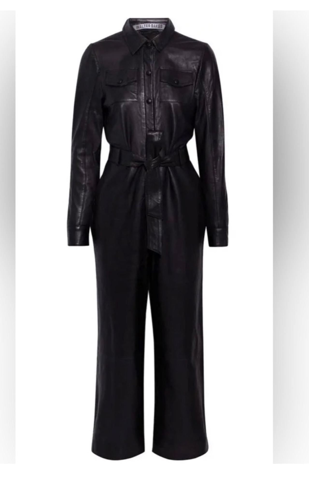 Walter Baker Genuine Leather Jumpsuit w/ zipper in back