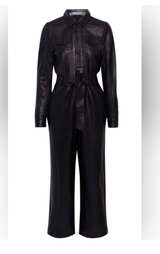 Walter Baker Genuine Leather Jumpsuit w/ zipper in back - Image 1