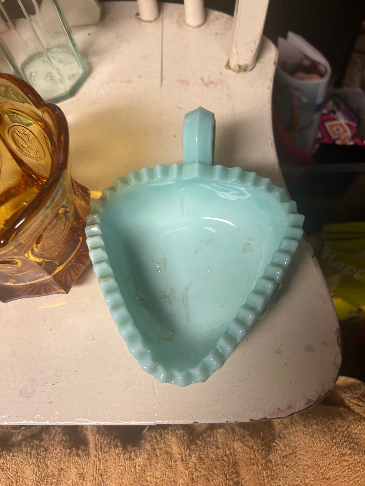 Vintage Milk Glass Candy Dish