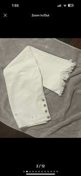 White Fringe Hem Jeans - Image 2