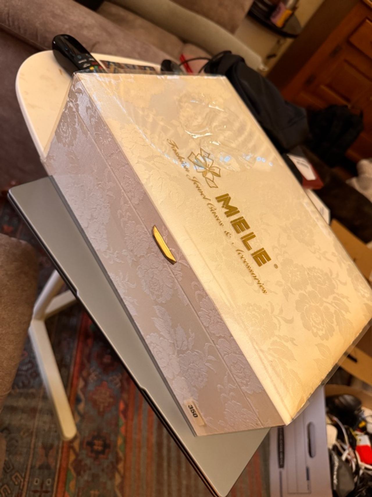 Mele Vintage Two-Tier Jewelry Box Cream Faux Leather