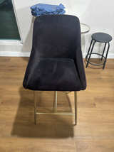 Velvet Bar Stool with Gold Legs - originally $350 - Image 1