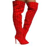Muccia All-Over Rhinestone Thigh High Boots - Image 6