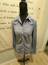 Guess Blue Eyelet shirt: XS - Image 1