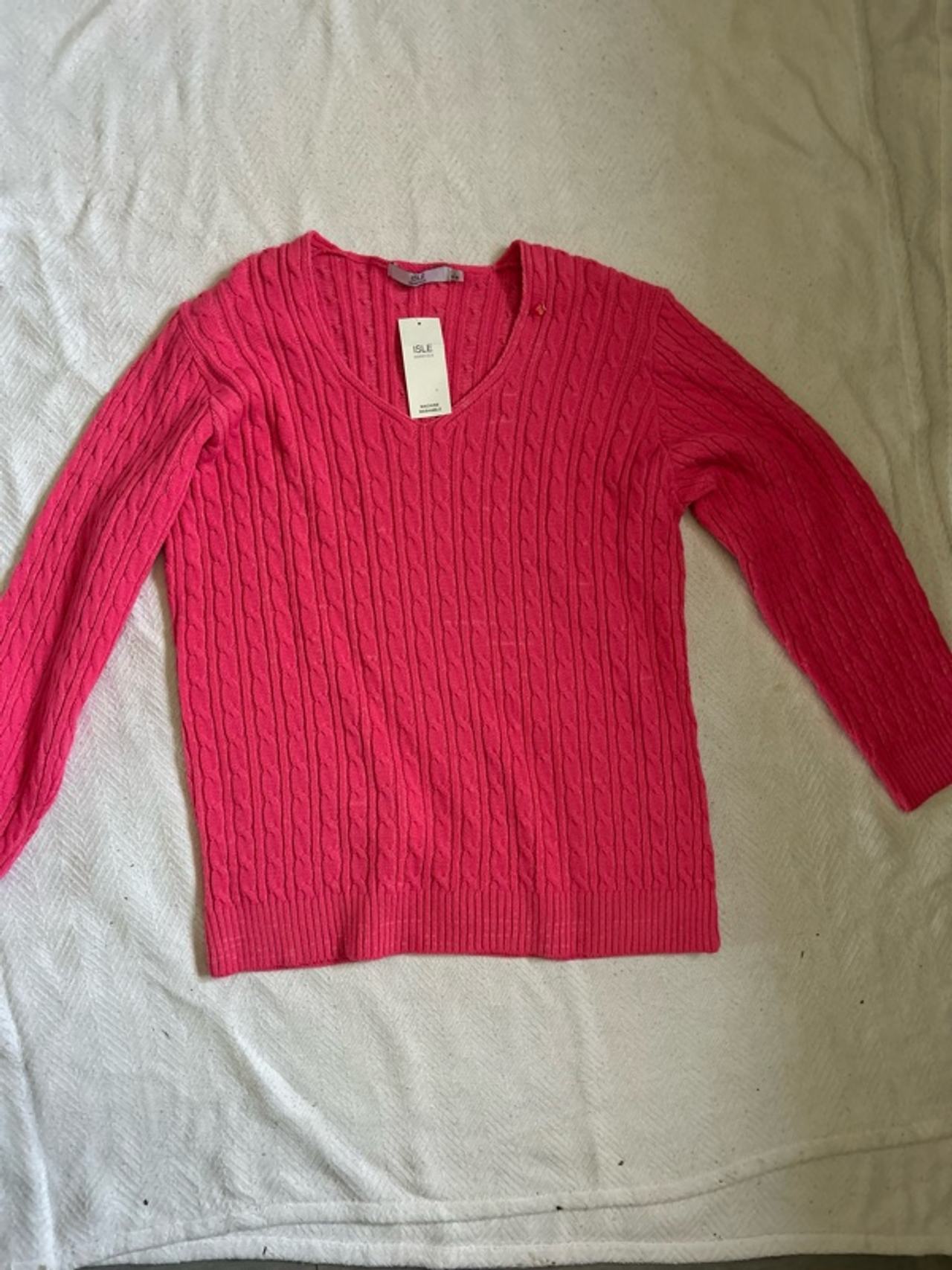 Marks and Spencer Ladies' Cable Crew Neck Sweater Red