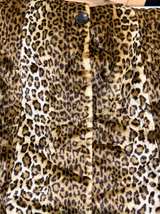 Dennis Basso Faux Fur Leopard Print Coat Size L - Image 4