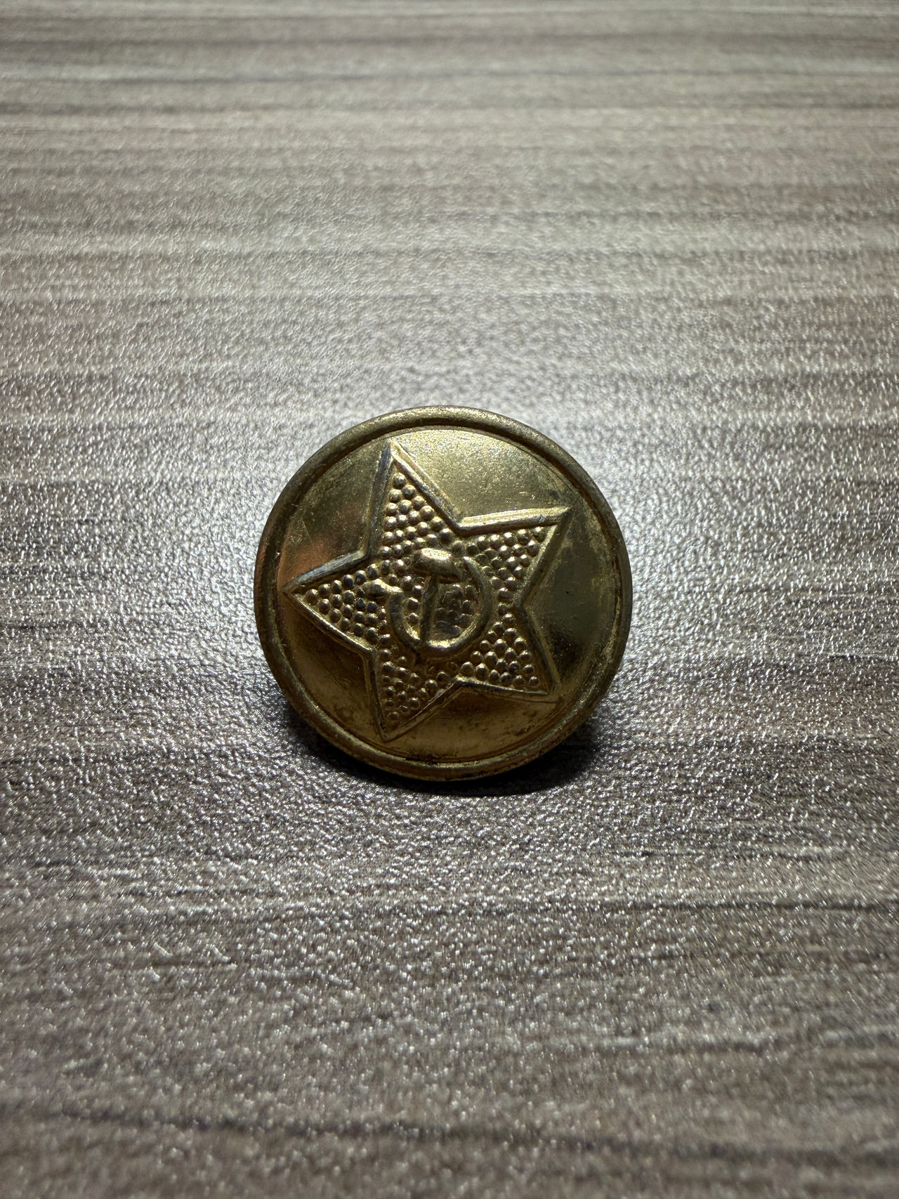 Vintage Soviet Hammer and Sickle Military Button