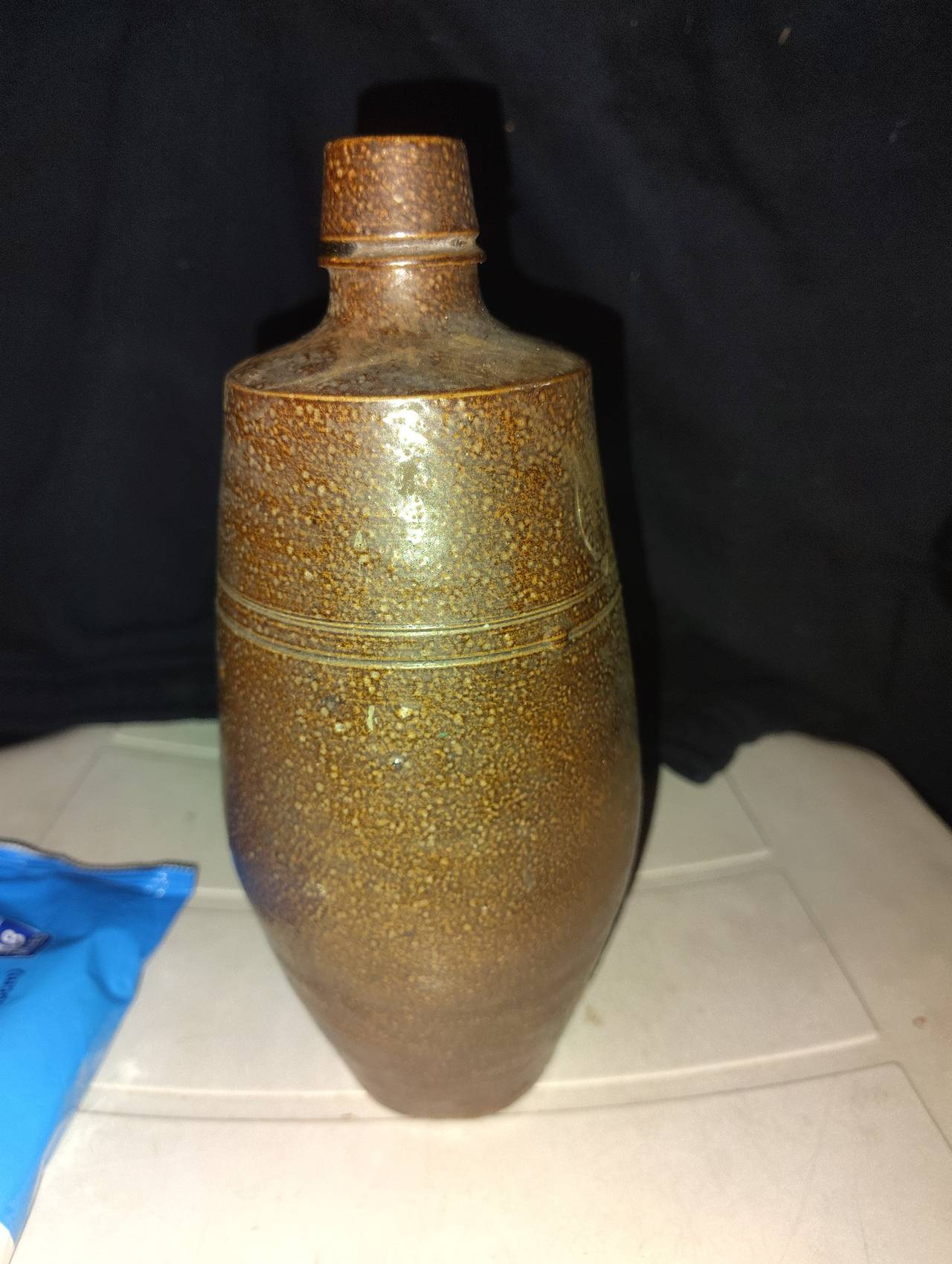 Antique Salt Glazed Stoneware Bottle