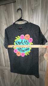 Love & Faith God Is Good All The Time Leopard Graphic Tee Size Medium - Image 3