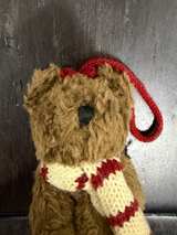 SMALL Ralph Lauren Polo Teddy Bear Brown with Red Striped Scarf - Image 3