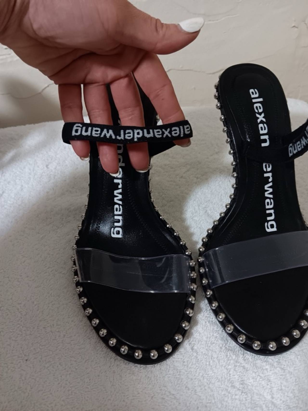 Alexander Wang Nova Studded Slingback Sandals Black