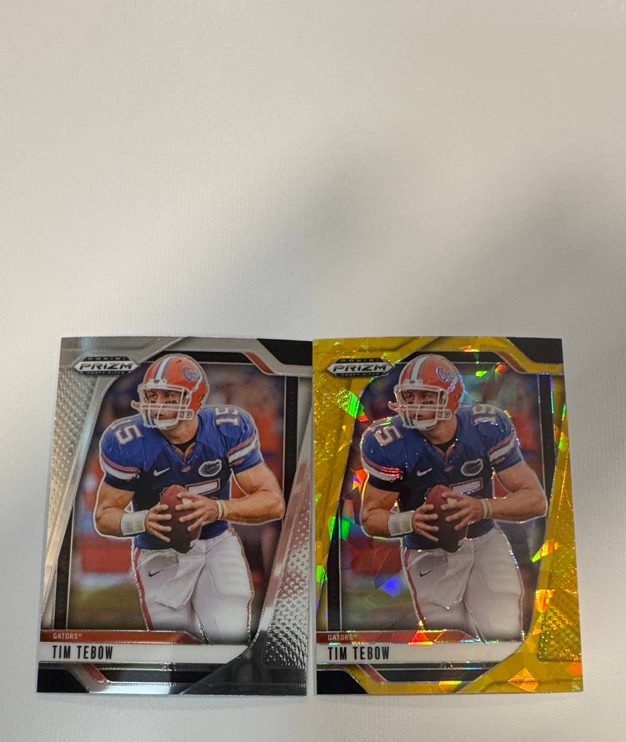 2020 Panini Prizm Draft Picks Tim Tebow #51 Silver & Gold Ice Prizm Lot
