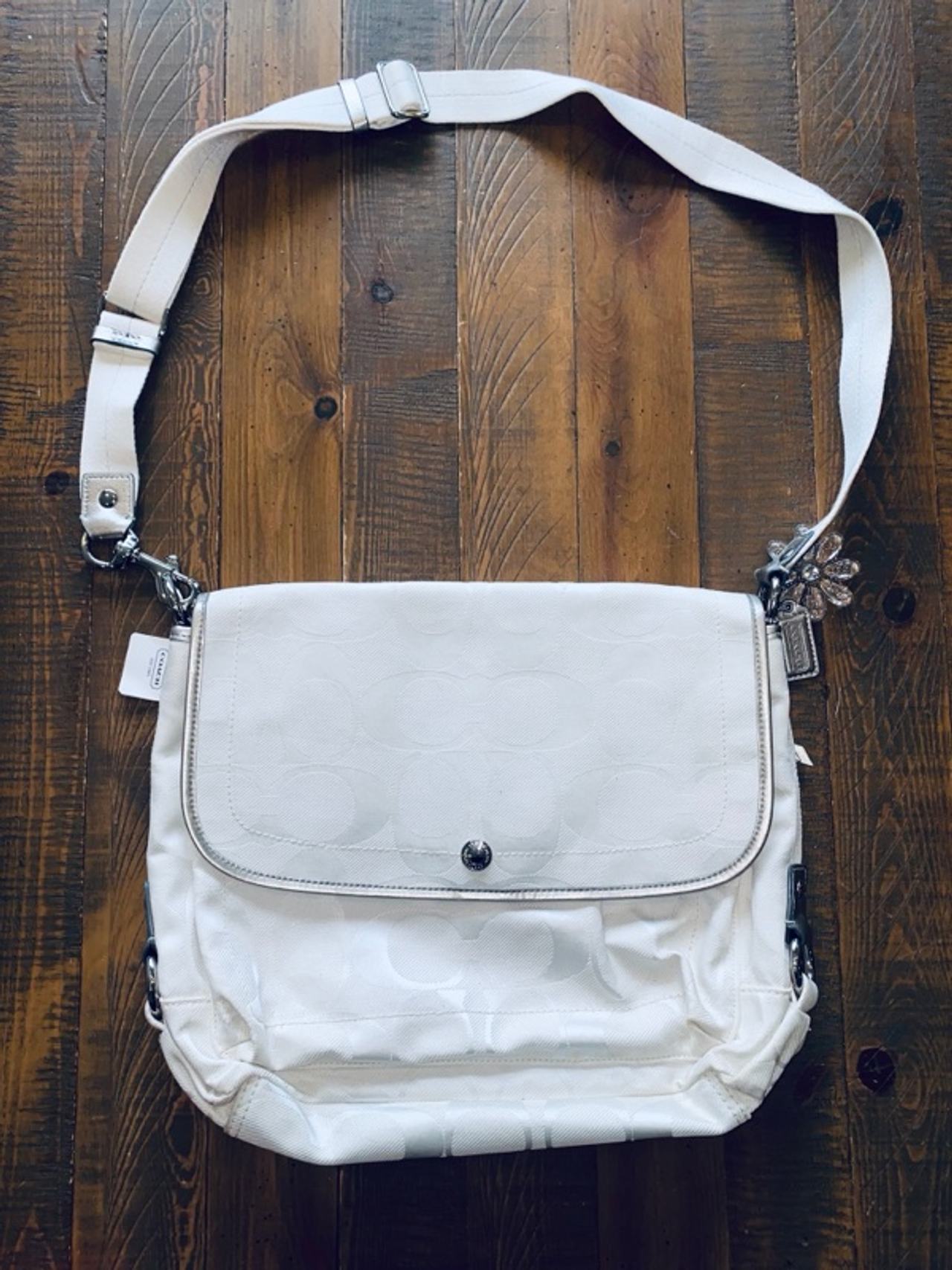 Coach Crossbody Messenger Bag White 
